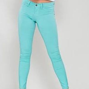 Rich & Skinny aqua/lt blue denim skinny jean sz 30